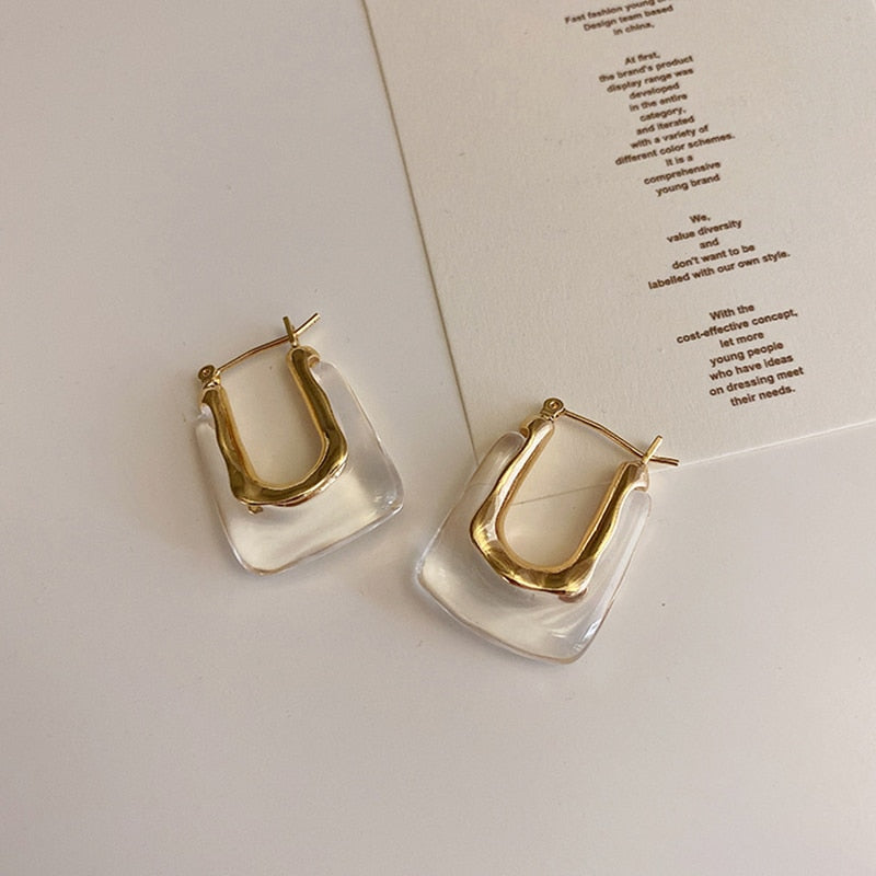 Clear/Gold Earrings