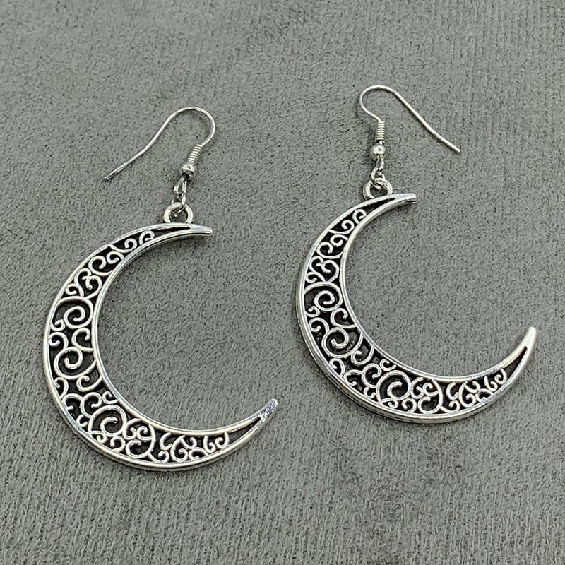 Vintage Steel Moon Earrings
