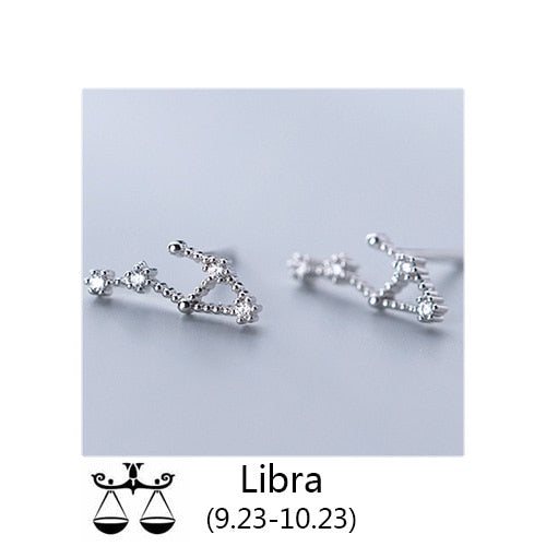 Silver Constellation Stud Earrings